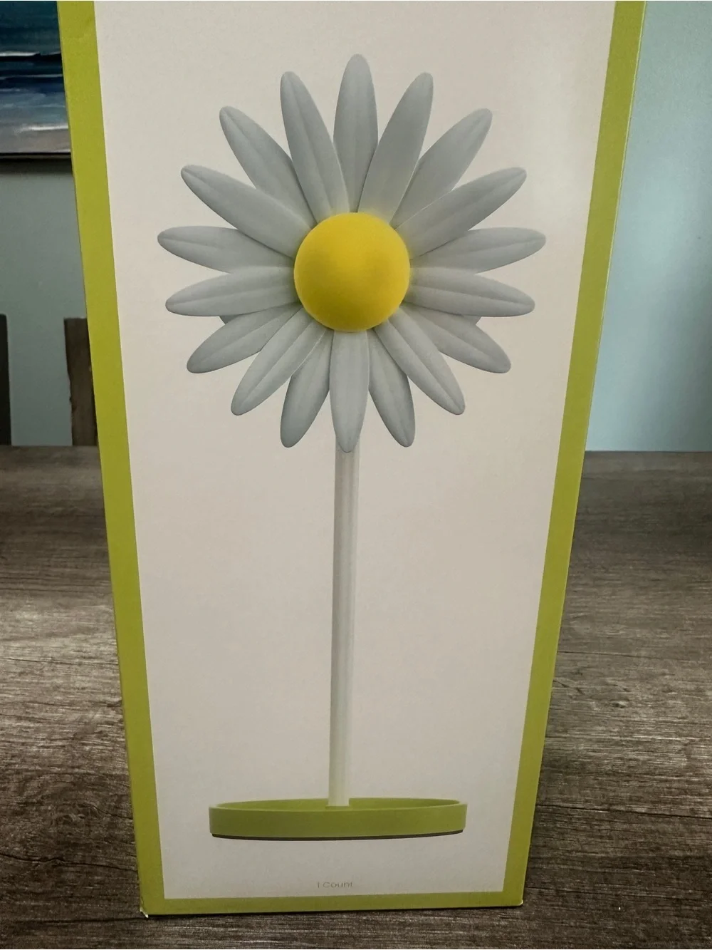 Headphone Stand Flower - Yellow Center with Light Gray Petals